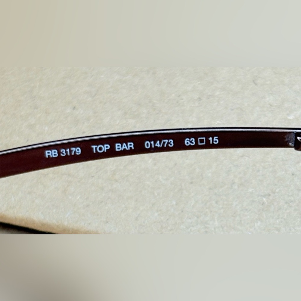 Ray-Ban TOP BAR RB3179 014/73 63◻︎15 Bronze Frame Green Lens Made In Italy - Picture 6 of 7